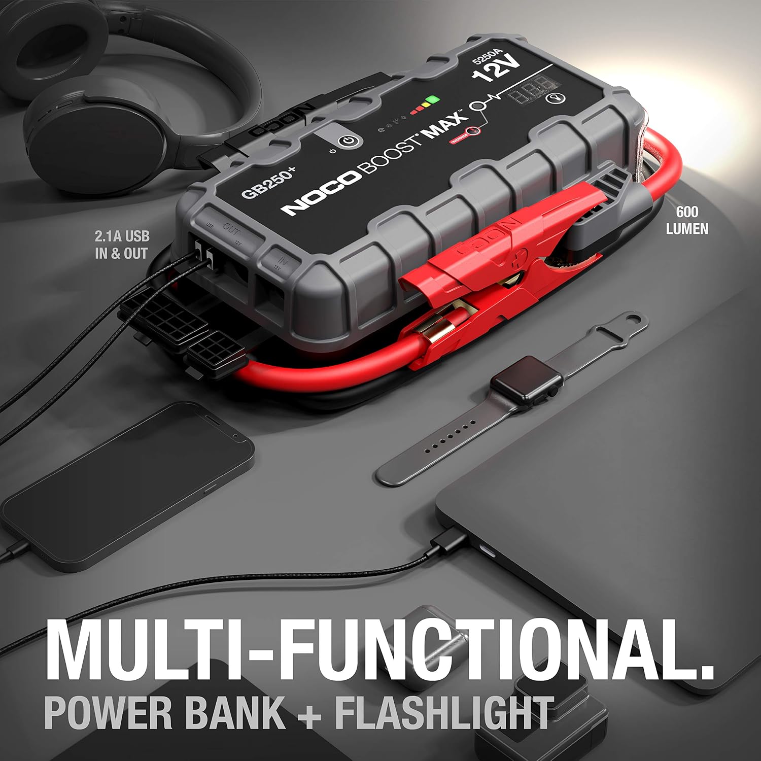 NOCO Boost Max GB250+ 5250A 12V UltraSafe Ağır Vasıta (Tır, Kamyon, İş Makinesi) Lityum Akü Takviye Cihazı - Açı 5